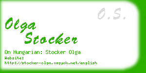 olga stocker business card